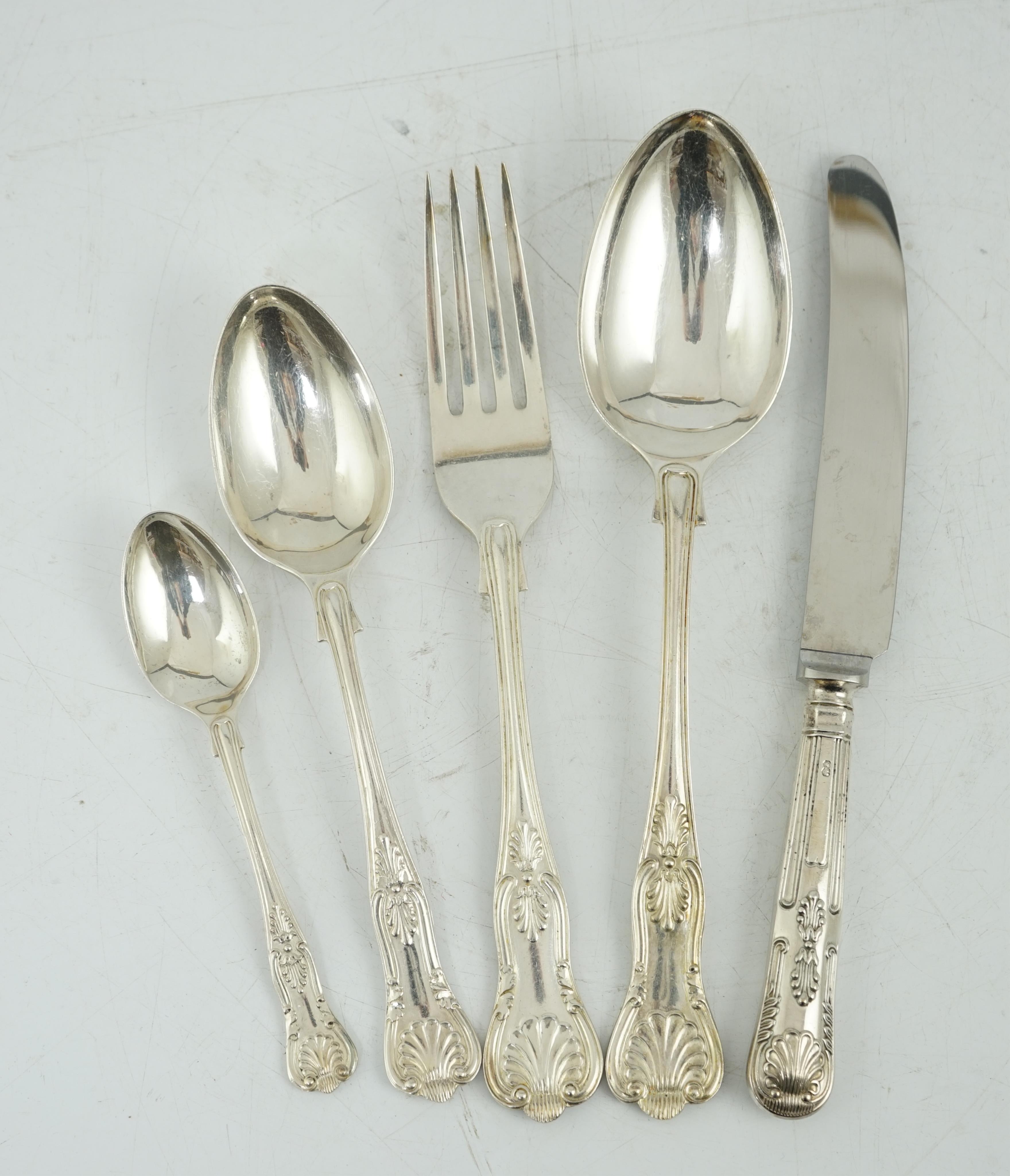 Eighteen items of late Victorian silver Hanovarian pattern flatware by The Goldsmiths Alliance Ltd